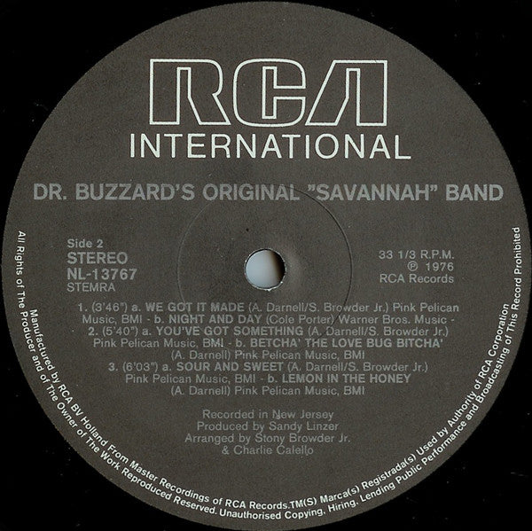Dr. Buzzard's Original Savannah Band : Dr. Buzzard's Original Savannah Band (LP, Album)