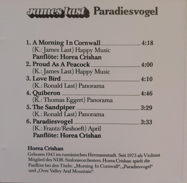 James Last : Paradiesvogel (CD, Album, RE)