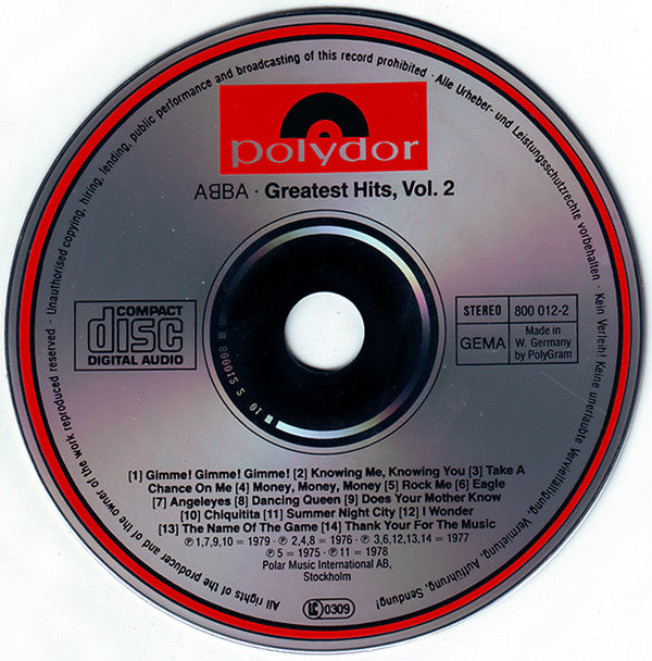 ABBA : Greatest Hits Vol. 2 (CD, Comp)