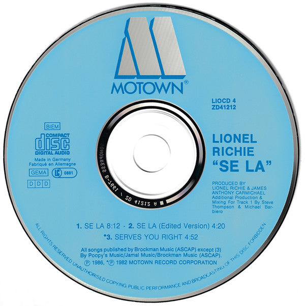 Lionel Richie : Se La (CD, Maxi, Ltd, Car)