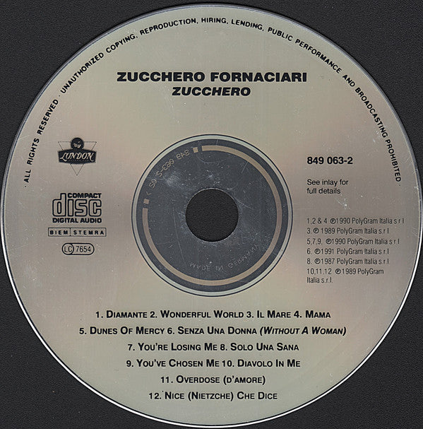 Zucchero : Zucchero (CD, Album, Comp)