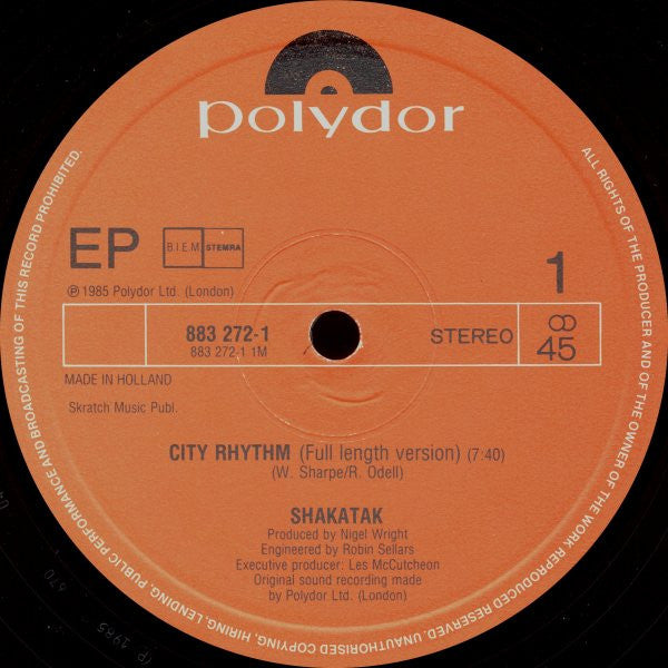 Shakatak : City Rhythm (Full Length Version) (12", EP)
