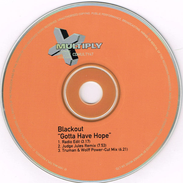 Blackout : Gotta Have Hope (CD, Single)