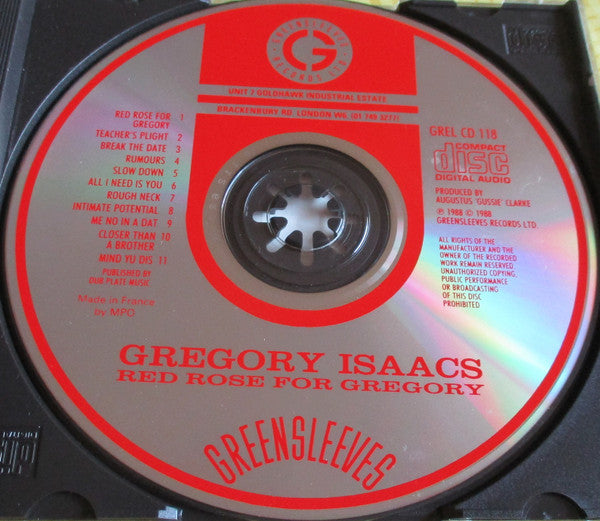 Gregory Isaacs : Red Rose For Gregory (CD, Album)