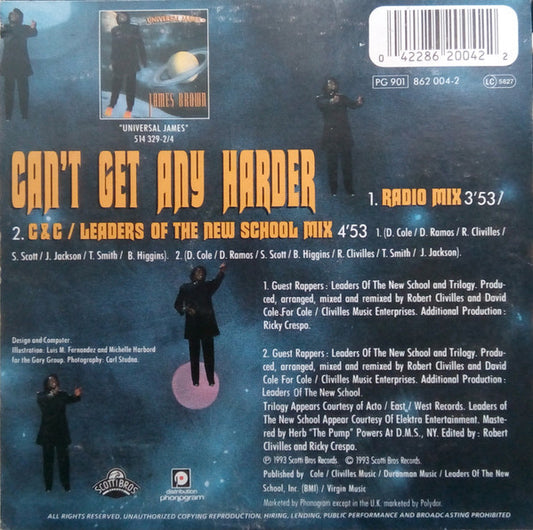James Brown : Can't Get Any Harder (CD, Single)