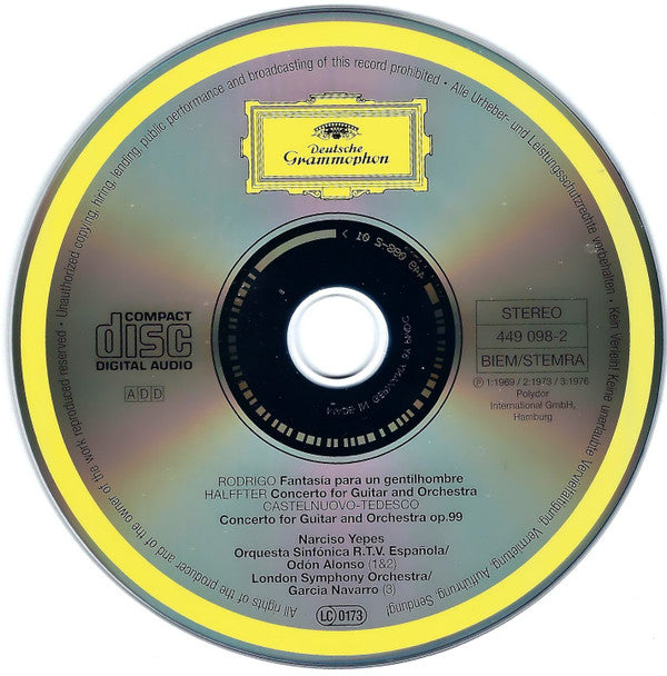 Joaquín Rodrigo / Mario Castelnuovo-Tedesco / Ernesto Halffter / Narciso Yepes · Odón Alonso · Garcia Navarro : Fantasia Para Un Gentilhombre · Gitarrenkonzerte = Guitar Concertos (CD, Comp, RE, RM)