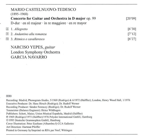 Joaquín Rodrigo / Mario Castelnuovo-Tedesco / Ernesto Halffter / Narciso Yepes · Odón Alonso · Garcia Navarro : Fantasia Para Un Gentilhombre · Gitarrenkonzerte = Guitar Concertos (CD, Comp, RE, RM)