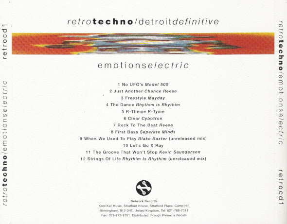 Various : Retro Techno / Detroit Definitive - Emotions Electric (CD, Comp)