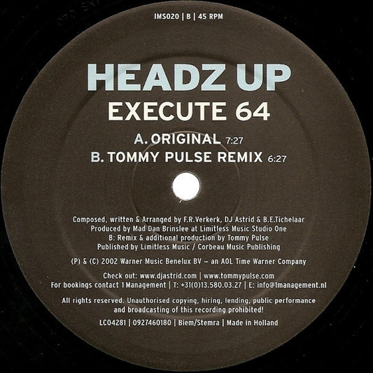 Headz Up : Execute 64 (12")