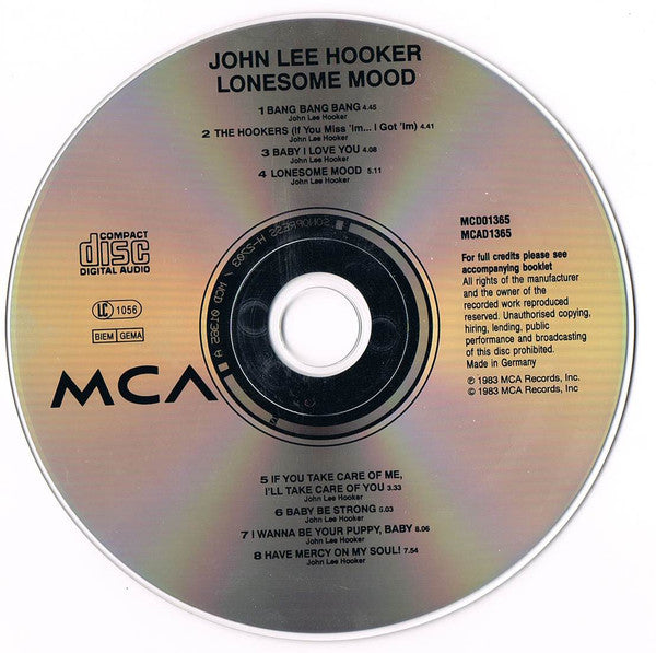 John Lee Hooker : Lonesome Mood (CD, Album, RE)