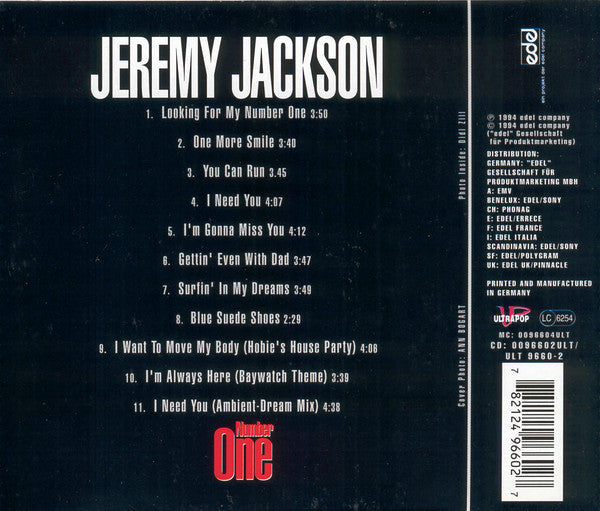 Jeremy Jackson : Number One (CD, Album, RE)