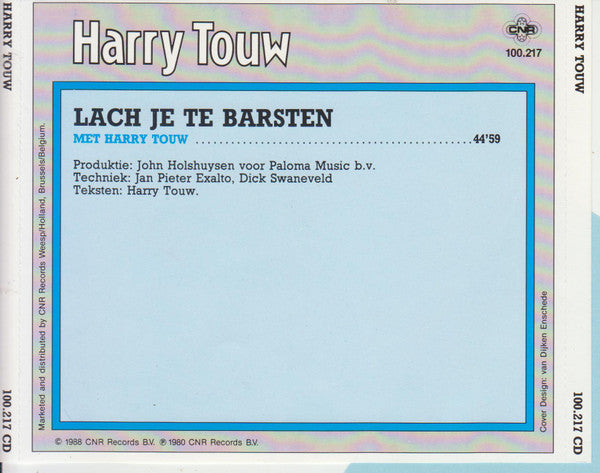 Harry Touw : Lach Je Te Barsten Met Harry Touw (CD, Album)