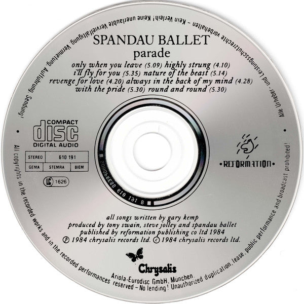 Spandau Ballet : Parade (CD, Album)