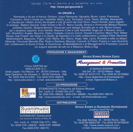 Giorgio Conte : L'ambasciatore Dei Sogni (CD, Album)