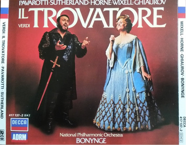 Giuseppe Verdi - Luciano Pavarotti, Joan Sutherland, Marilyn Horne, Ingvar Wixell, Nicolai Ghiaurov, National Philharmonic Orchestra, Richard Bonynge : Il Trovatore (2xCD, RE + Box, Sli)