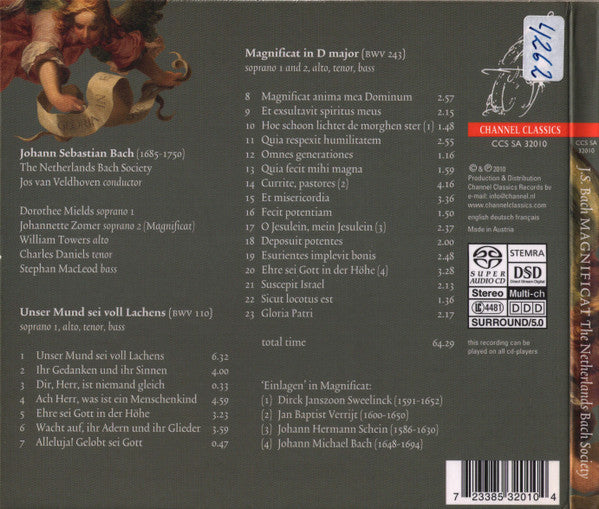 Johann Sebastian Bach, De Nederlandse Bachvereniging, Jos Van Veldhoven : Magnificat  BWV 243 | Unser Mund Sei Voll Lachens BWV 110 (SACD, Multichannel)