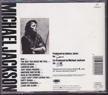 Michael Jackson : Bad (CD, Album, RE)