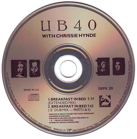 UB40 With Chrissie Hynde : Breakfast In Bed (CD, Single, Ltd)