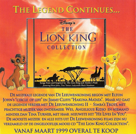 Various : The Legend Continues... (Music From The Lion King Movies) (CD, Promo, Jew)