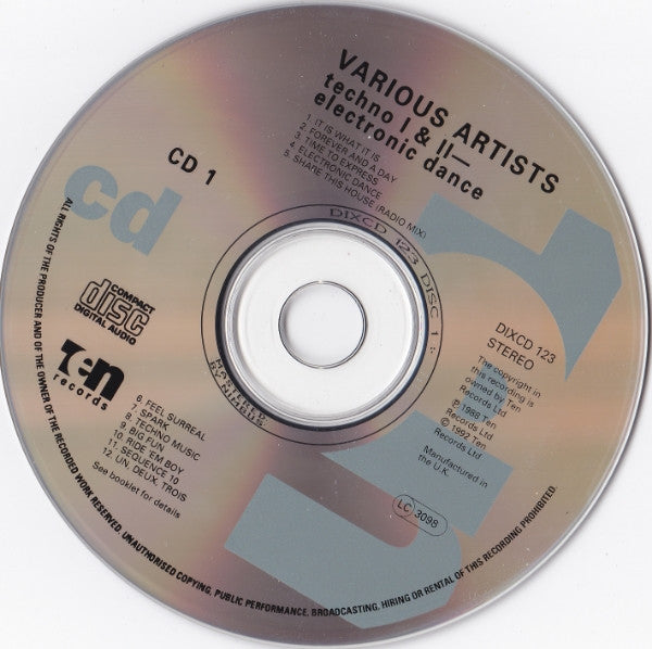 Various : Techno One And Two (Electronic Dance) (CD, Comp, RE + CD, Comp, RE + Comp)