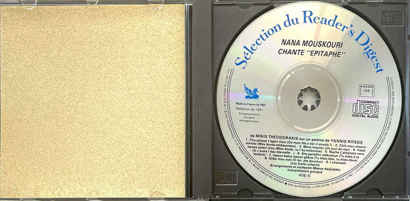 Nana Mouskouri : Chante "Épitaphe" De Mikis Theodorakis Sur Un Poème De Yannis Ritsos (CD, Comp)