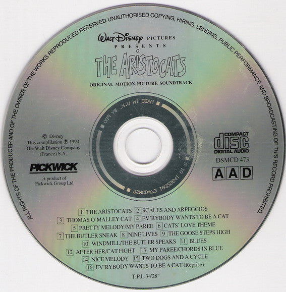Various : The Aristocats (Original Motion Picture Soundtrack) (CD, Comp)