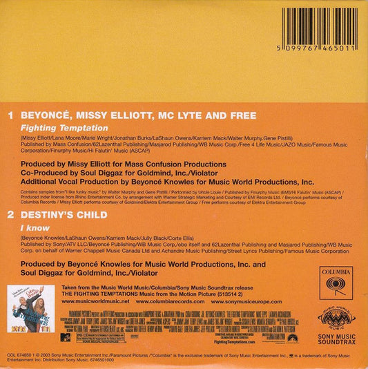 Beyoncé, Missy Elliott, MC Lyte And Free (2) : Fighting Temptation (CD, Single)
