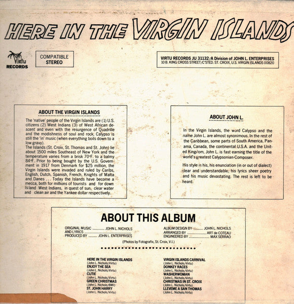 John L.* : Here In The Virgin Islands (LP, Album)