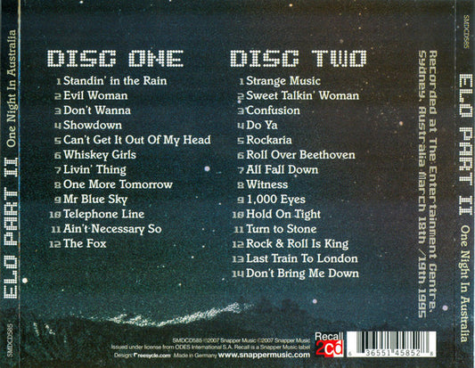 Electric Light Orchestra Part II : One Night In Australia (2xCD, Comp)