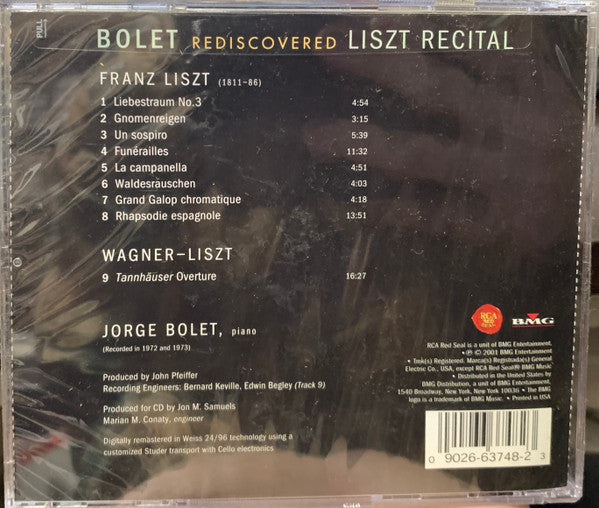 Franz Liszt - Jorge Bolet : Rediscovered - Liszt Recital (CD, Album)