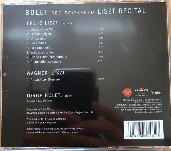 Franz Liszt - Jorge Bolet : Rediscovered - Liszt Recital (CD, Album)