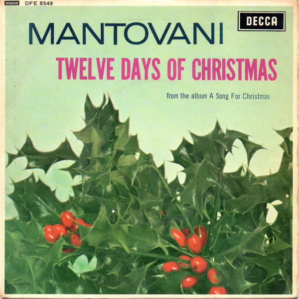 Mantovani And His Orchestra : Twelve Days Of Christmas (7", EP, Mono)