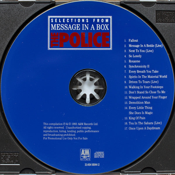 The Police : Selections From Message In A Box (CD, Comp, Promo)