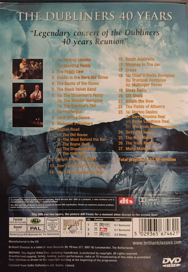 The Dubliners : Live (DVD, PAL, DTS)