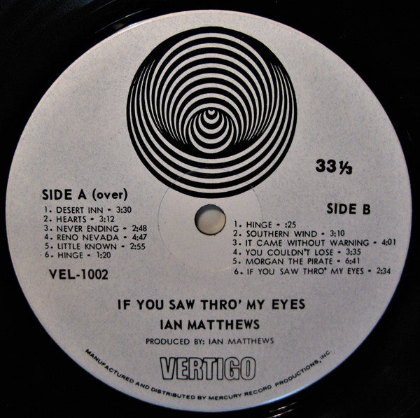 Iain Matthews : If You Saw Thro' My Eyes (LP, Album, Gat)