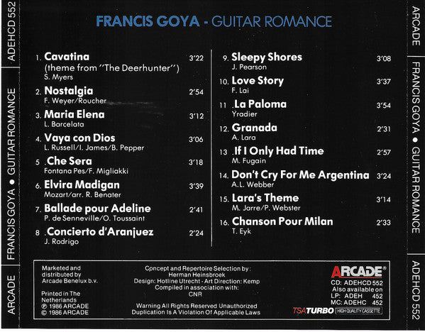 Francis Goya : Guitar Romance (CD, Comp)