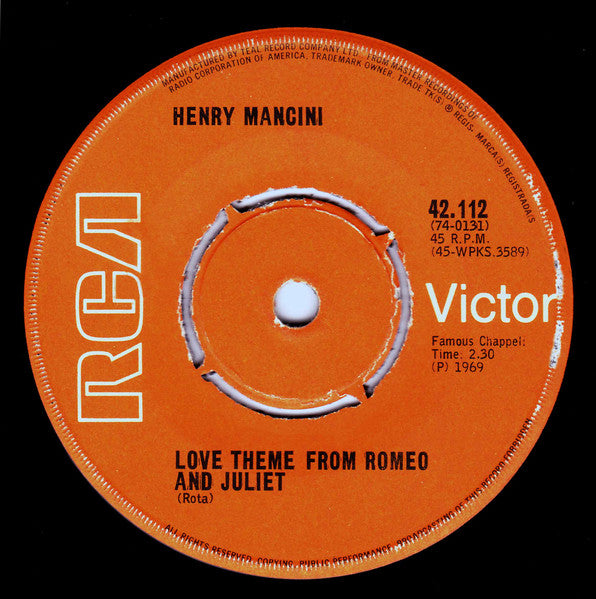 Henry Mancini : Love Theme From Romeo And Juliet / The Windmills Of Your Mind (7", Single)