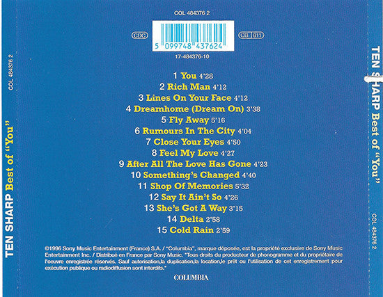 Ten Sharp : Best Of "You" (CD, Comp)