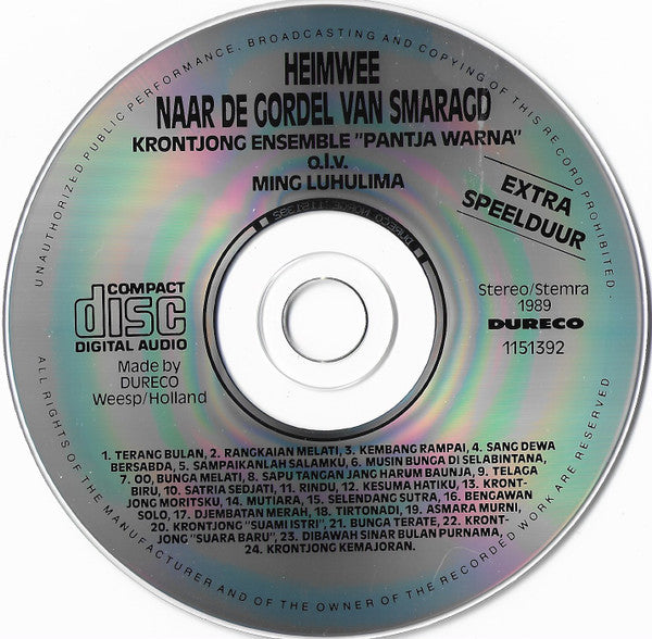 Pantja Warna o.l.v. Ming Luhulima : Heimwee Naar de Gordel van Smaragd (CD, Album)
