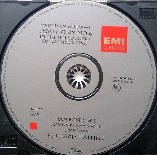 Ralph Vaughan Williams, Ian Bostridge, London Philharmonic Orchestra, Bernard Haitink : Symphony No. 6 / In The Fen Country / On Wenlock Edge (CD, Album)