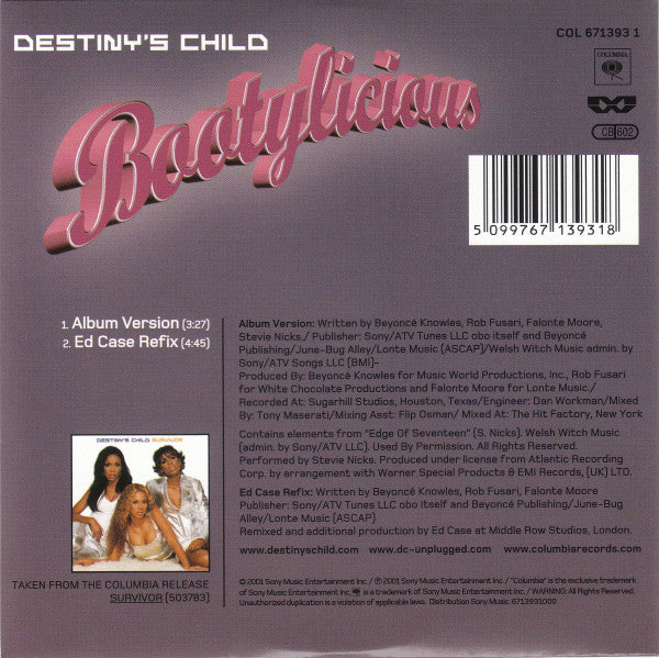 Destiny's Child : Bootylicious (CD, Single)
