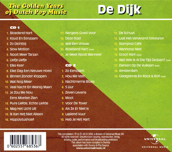 De Dijk : The Golden Years Of Dutch Pop Music (A&B Kanten - Een Selectie) (2xCD, Comp)