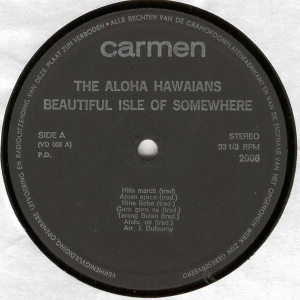 The Aloha Hawaiians : Beautiful Isle Of Somewhere (LP, Album)