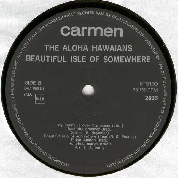 The Aloha Hawaiians : Beautiful Isle Of Somewhere (LP, Album)