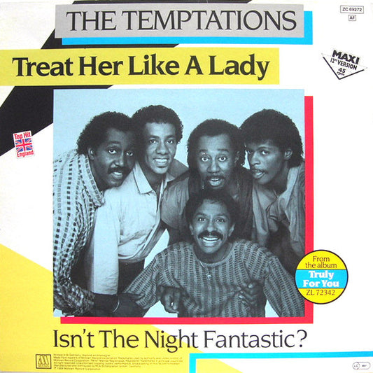 The Temptations : Treat Her Like A Lady (12", Maxi, Whi)