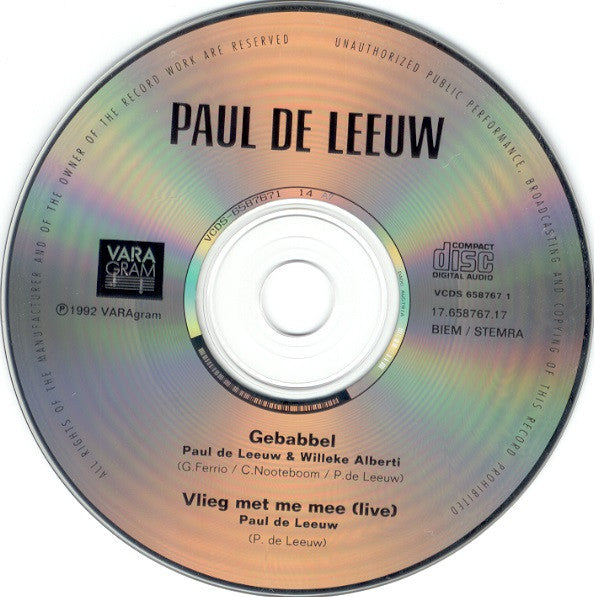 Paul de Leeuw, Willeke Alberti : Gebabbel / Vlieg Met Me Mee (Live) (CD, Single)