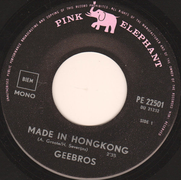 Gee Bros : Made In Hongkong (7", Single, Mono)