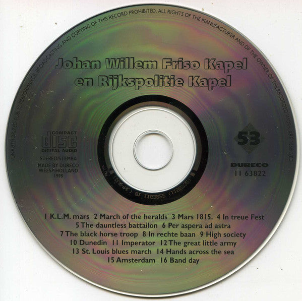 Johan Willem Friso Kapel En Rijkspolitiekapel : Johan Willem Friso Kapel En Rijkspolitie Kapel (CD, Comp)