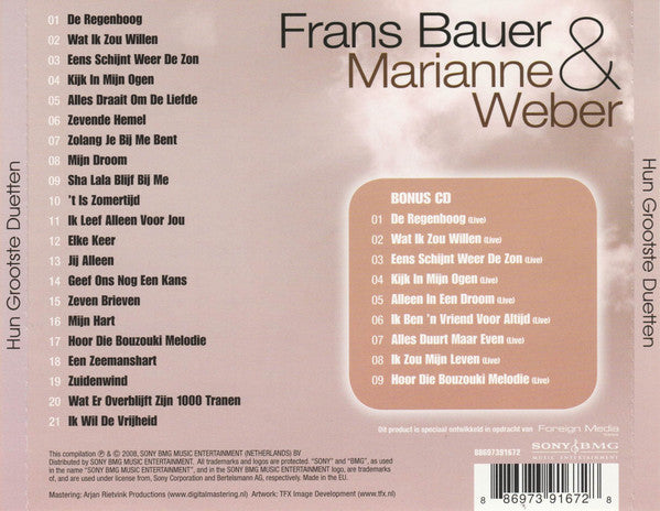 Frans Bauer & Marianne Weber : Hun Grootste Duetten (2xCD, Comp)