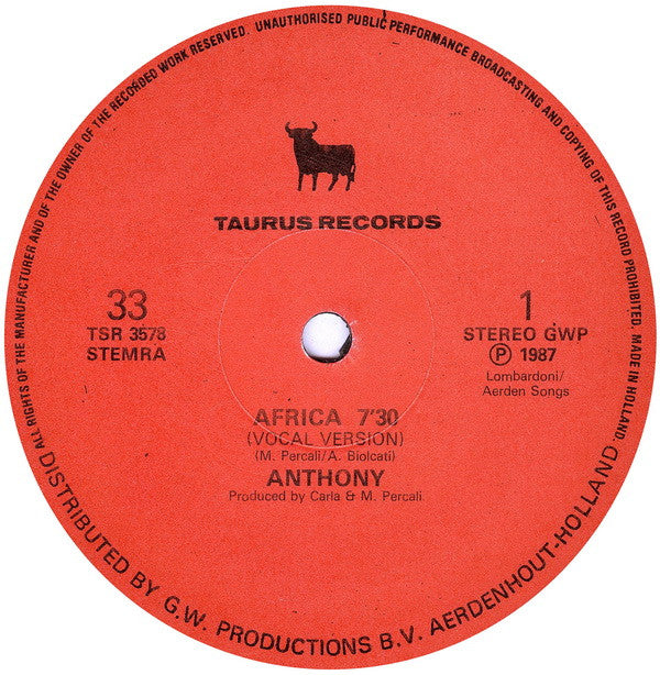 Anthony (3) : Africa (12")